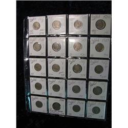 1945. (20) Buffalo Nickels. 1915D, 20P, 23P, 25S & 26P. 