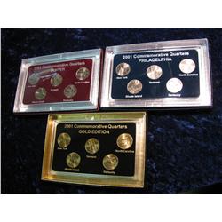 1990. (3) 2001 State Quarter Sets, P,D and Gold Edition Sets.