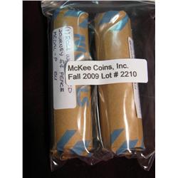 2210. 2004 Peace, 2005P Bison Nickel Rolls. BU.