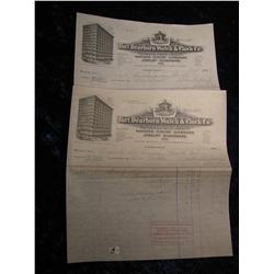 2218. (2) Invoices, Fort Dearborn Watch & Clock Co.