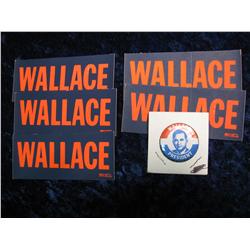 2227. Wallace Campaign Button and 5-Stickers.