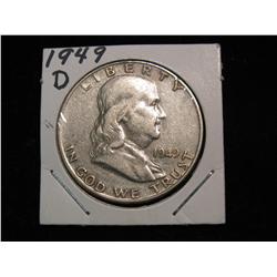 2254. 1949D Franklin Half Dollar. VF.