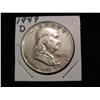 Image 1 : 2254. 1949D Franklin Half Dollar. VF.