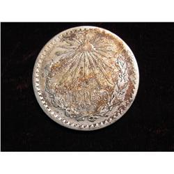 2267. 1923 Mexico Silver 1-Peso VF.