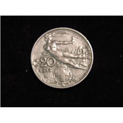 2271. 1913R Italy 20-Centesimos Flying Nude.