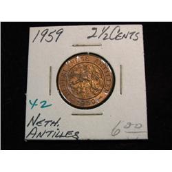2281. 1959 Netherlands Antilles 2 ½ Cent. BU.