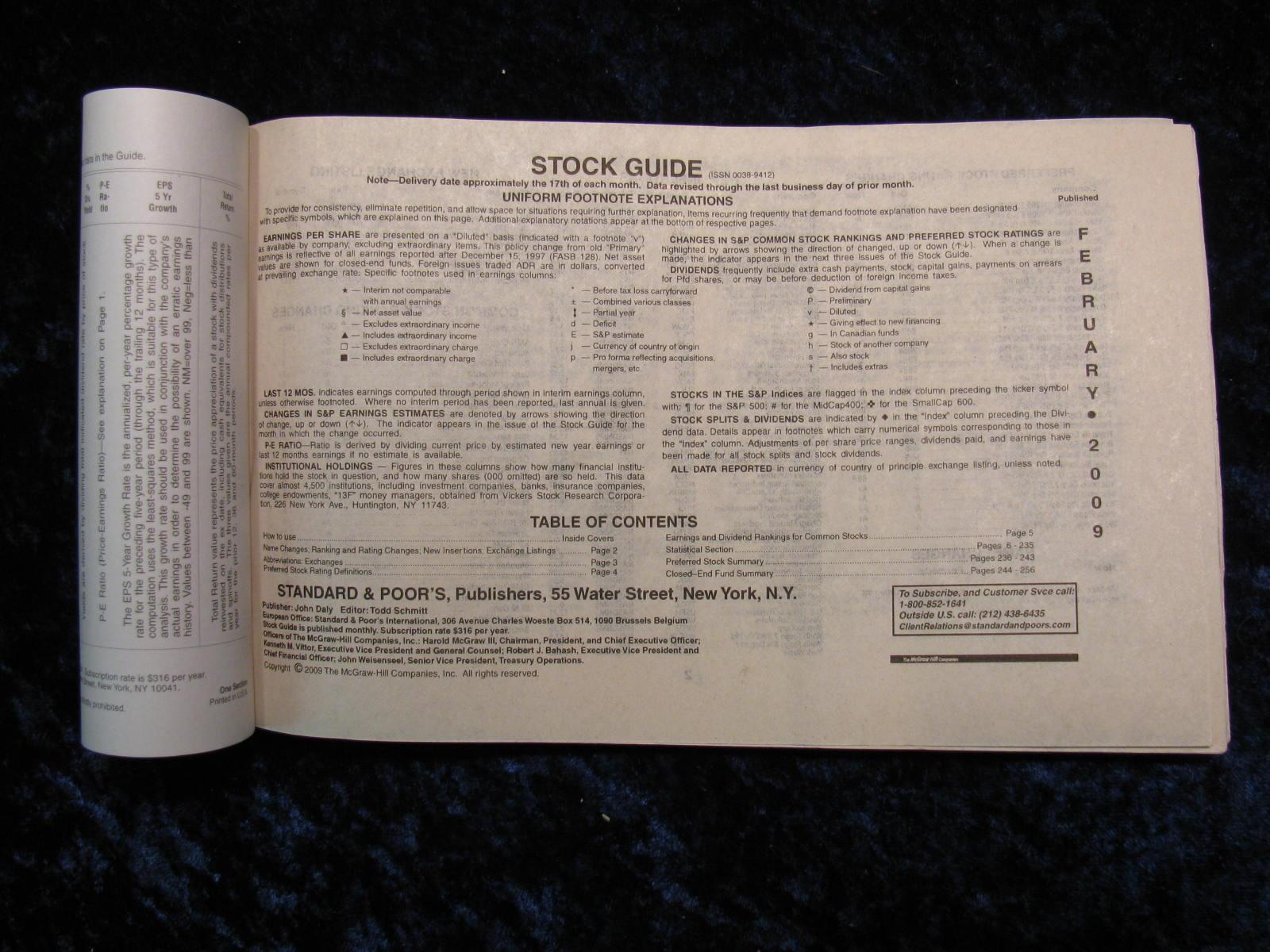2300. Feb. 2009 Standard & Poor's Stock Guide.