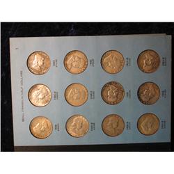 2330. Set 1948-59 Franklin Half Dollars. VF-AU.