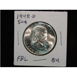 2343. 1948D Franklin Half Dollar. BU.