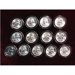 2344. 1960P, 60D, 61P, (2) 62P, 63Pr., (5) 64P, (2) 64D. Washington Quarters