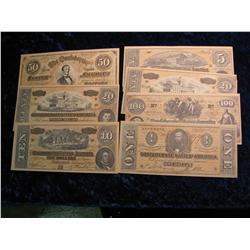 2350. 7-Piece Confederate Notes Facsimiles.