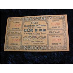 2355. 1933 Chicago Harold $25,000 Lottery Ticket.