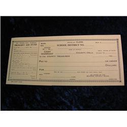 2357. 1936 Primary Aid Fund, Cash Warrant. Oklahoma.