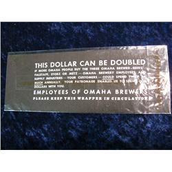 2370. Falstaff-Storz-Metz Currency Advertising Wrapper.