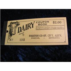 2376. Fosston Co-Op, Dairy Coupon Book, Fosston, Mn.