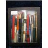 Image 1 : 2473. (16) Assorted Antique Advertising Pens In Display Case.