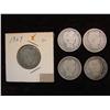 Image 1 : 2510. (4) 1898,1909 U.S. Barber Type Silver Quarters. G+