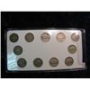 Image 2 : 2799. 1942-1945 Wartime 11 Coin Silver Nickel Set,Carded. Circ.