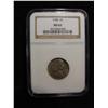 Image 1 : 2811. 1938 U.S. Jefferson Type Nickel NGC MS62 Lightly Rainbow Toned.