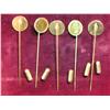 Image 2 : 2940.  (5) Antique Pattern Gold Coin Stick Pins.
