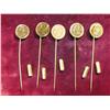 Image 1 : 2942.  (5) Antique Pattern Gold Coin Stick Pins.