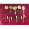 Image 2 : 2942.  (5) Antique Pattern Gold Coin Stick Pins.