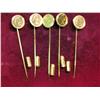 Image 1 : 3158.  (5) Antique Pattern Gold Coin Stick Pins.