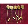 Image 1 : 3159.  (5) Antique Pattern Gold Coin Stick Pins.