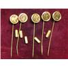 Image 1 : 3160.  (5) Antique Pattern Gold Coin Stick Pins.