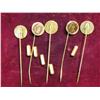 Image 2 : 3160.  (5) Antique Pattern Gold Coin Stick Pins.