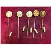 Image 2 : 3161.  (5) Antique Pattern Gold Coin Stick Pins.