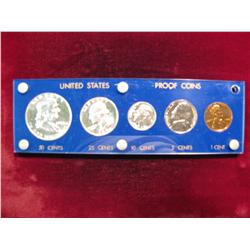 3201. 1956 US Proof Set in Capital Holder. Frosty Half & Quarter.