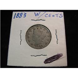 3372. 1883 Cents Liberty Nickel. VF.