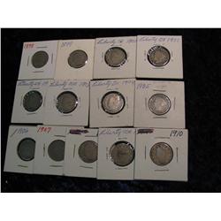 3377. (13) Liberty Nickels 1898-1910. G.