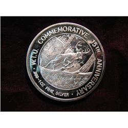 3394. 15th Anniversary Whitetail Unlimited .999 Fine Silver.