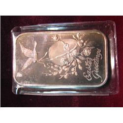 3396. Easter Greetings .999 Fine Silver Bar.