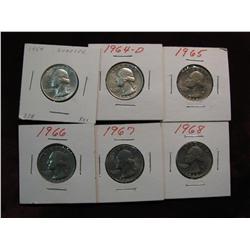 3397. 1954P, 64D, 65, 66, 67, 68. BU Washington Quarters.