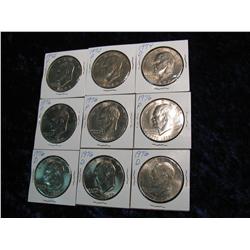 3400. (2) 1972P, 74D, (3) 76P, & (3) 76D BU Ike Dollars.