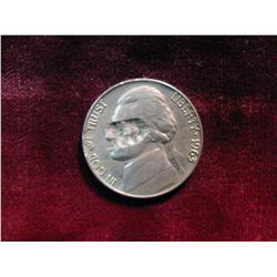 3452. 1963 Jefferson Nickel Large Lamination Across Face.
