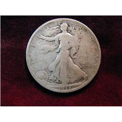 3466. 1918S Walking Liberty Half Dollar. VG.