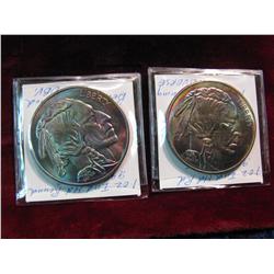 3478. (2) Buffalo Nickel Design 1-Ounce .999 Fine Silver.