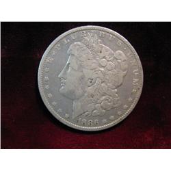 3507. 1886O Morgan Dollar. VG+.