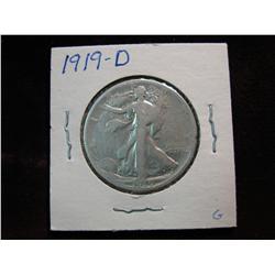 3572. 1919D Walking Liberty Half. G.