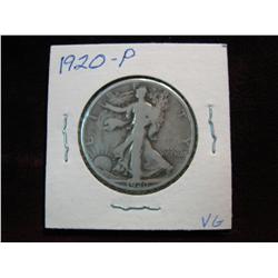 3573. 1920P Walking Liberty Half. VG.