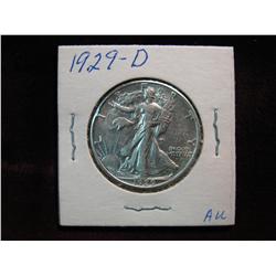 3576. 1929D Walking Liberty Half. AU.