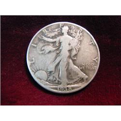 3578. 1938D Walking Liberty Half. F.