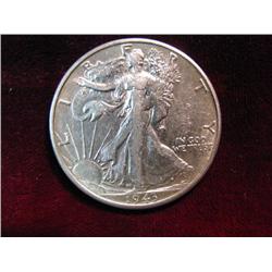 3580. 1943S Walking Liberty Half. AU.