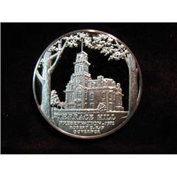 3585. 1972 Terrace Hill .999 Fine Iowa, Silver Medal. Proof.