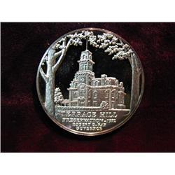 3586. 1972 Terrace Hill .999 Fine Iowa, Silver Medal. Proof.