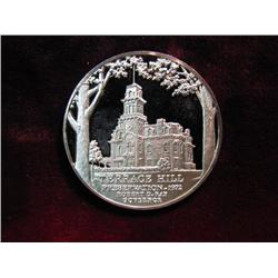 3587. 1972 Terrace Hill .999 Fine Iowa, Silver Medal. Proof.